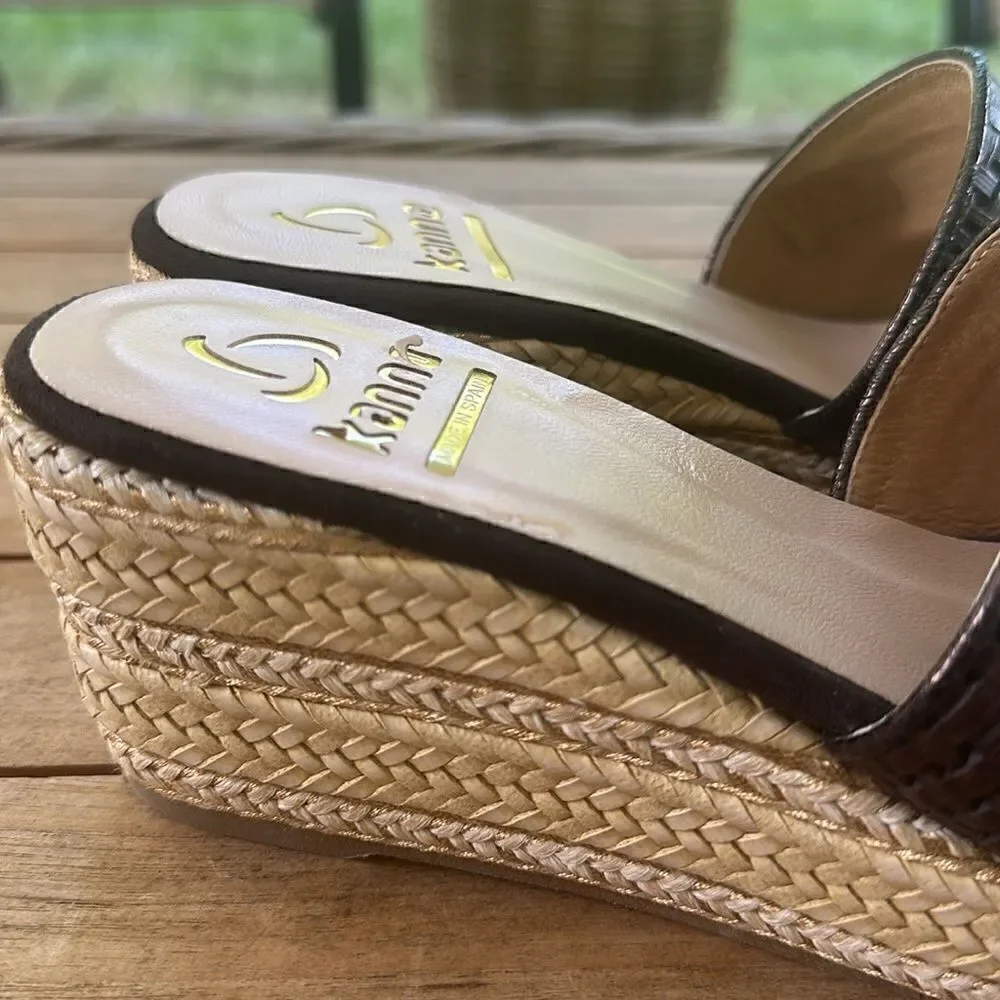 Kanna Wedge Leather Slide Samdals 36=5.5